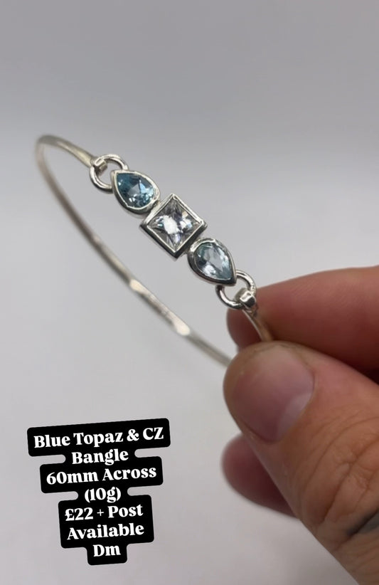 Silver Topaz & CZ Cuff
